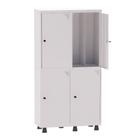 Armário Guarda Volume Locker Roupeiro Insalubre 2 Vãos 04 Portas GRP502/4INS Branco - Pandin