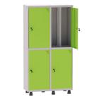 Armário Guarda Volume Locker Roupeiro Insalubre 2 Vãos 04 Portas GRP502/4INS Cinza e Verde Miró - Pandin