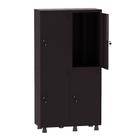 Armário Guarda Volume Locker Roupeiro Insalubre 2 Vãos 04 Portas GRP502/4INS Preto - Pandin