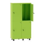 Armário Guarda Volume Locker Roupeiro Insalubre 2 Vãos 04 Portas GRP502/4INS Verde Miró - Pandin