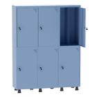 Armário Guarda Volume Locker Roupeiro Insalubre 3 Vãos 06 Portas GRP503/6INS Azul Dali - Pandin