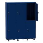 Armário Guarda Volume Locker Roupeiro Insalubre 3 Vãos 06 Portas GRP503/6INS Azul Del Rey - Pandin