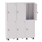 Armário Guarda Volume Locker Roupeiro Insalubre 3 Vãos 06 Portas GRP503/6INS Branco - Pandin