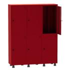 Armário Guarda Volume Locker Roupeiro Insalubre 3 Vãos 06 Portas GRP503/6INS Vermelho - Pandin