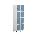 Armário Locker Guarda-roupa 8 Portas Aço Grp 502/8 Branco/Azul Dali