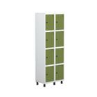 Armário Locker Roupeiro 8 Portas Aço Grp 502/8 Branco/Verde Miró - Pandin Móveis