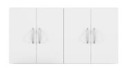 Armário Módulo Aéreo Suspenso 4 Portas Parede Cozinha Branco