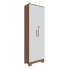 Armário Multiuso 2 Portas Com Chave Bordo Ronipa Sevilha/Branco 100% MDF