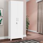 Armário Multiuso Com Chave E Fechadura 2 Portas Branco Viego Shop Jm