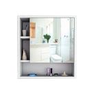 Armário para Banheiro 1 Porta com Espelho Slim Appunto Branco e Castanho