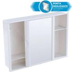 Armário Plástico Versátil com Porta de Correr 29x41x10cm de Embutir e Sobrepor Astra Branco A21*BR1