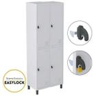 Armário Roupeiro De Aço Guarda-Volume Locker Vestiário 04 Portas Grandes Montável - Marzo Vitorino