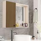 Armário suspenso de banheiro com espelho Cadimo - Cor Off White/Ripado - Comprar móveis para sua casa - Comprar móveis em casa