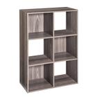 ArmárioMaid Cubeicals 6 Cube Storage Shelf Organizer Estante Estante Empilhável, Vertical ou Horizontal, Fácil Montagem, Madeira, Acabamento Cinza Natural - ClosetMaid