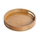 Armazenamento de alimentos Portátil Servindo bandeja Jantar Festa Natural Round Home Raised Edge Tableware Bamboo Madeira Sobremesa Cozinha de Pão Bandejas de armazenamento