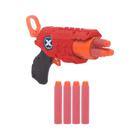 Arminha de Brinquedo tipo Nerf Hero Infantil Criança Lançador de Dardos Estimula Alta Precisão 4 Dardos Vermelho