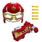 Arminha Vermelha de Brinquedo Lança Dardos Nerf com Máscara