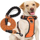 Arnês para cães ToBedri No Pull, ajustável, refletivo, laranja L