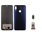 Aro Chassis Moto E6 Plus + Tampa Traseira Azul Lente e Cola