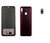 Aro Chassis Moto E6 Plus + Tampa Traseira Vermelho e Lente