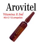 Arovitel Vitamina A 5ml -Kit Com 12 Ampolas P/ Pele E Cabelo