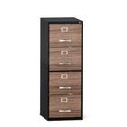 Arquivo Com 04 Gavetas Maxxi Pandin 1,36 M Walnut e Preto