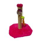 Arranhador Torre Para Gatos Com Bola Pena - Rosa.