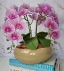 Arranjo Com 4 Orquídeas Violeta Vaso Fendi 28cm