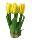 Arranjo De Flor 7 Tulipas Artificial 19Cm - Lily - Amarelo