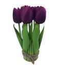 Arranjo De Flor 7 Tulipas Artificial 19Cm - Lily - Roxo