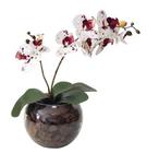 Arranjo De Flores Orquídea Artificial Toque Real Vaso