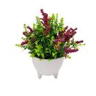 Arranjo de Lavanda Artificial com Vaso Cachepot Redondo