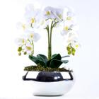 Arranjo de Orquídea Artificial Branca 4 Hastes Vibrante