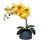 Arranjo De Orquídea Flor Artificial No Vaso - Amarela