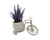Arranjo flores artificiais vaso bicicleta triciclo branco com flor de lavanda decoração de mesa