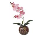 Arranjo flores de orquídeas silicone no terrário vidro Ivo