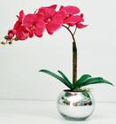 Arranjo Flores Orquídea Artificial Rosa com Vaso 45cm x 30cm