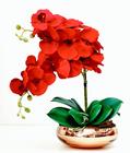 Arranjo Flores Orquídeas Artificial Vermelha Com Vaso E51