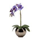 Arranjo Orquídea Artificial Silicone Com Vaso Vidro Ônix Espelhado - Floralis