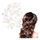 Arranjo Tiara Cabelo Noiva Debutante Fio Strass Pérolas 50cm