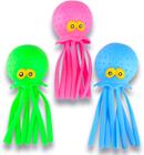 ArtCreativity Octopus Water Balls, Set of 3, Rubber Kids's Bath Toys, Sensory Stress Relief Pool Toys for Kids, Cute Goodie Bag Fillers for Boys and Girls, Pink, Blue and Green