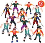 ArtCreativity Pirate Action Figures - Pack of 12 - Legendary Plastic Figures - Fun Pirate Party Favor and Prize - Excelente Presente para Crianças 5+
