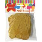 Artigo para Decoracao Parabens Gliter Ouro 12CM. - Make+