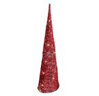 Árvore Cone Cotton Glitter Vermelho Iluminada Fio de Fada LED 20 Lâmpadas à Pilha 60cm - Magizi