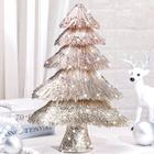 Árvore de mesa de Natal Memorywuu Glitter Champagne 39cm