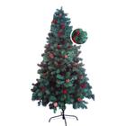 Árvore de Natal 210cm 1100 Hastes 400 Leds Coloridas / Branco Quente Bivolt Pinhas Naturais e Cerejas