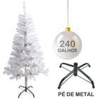 Árvore De Natal Branca 1.50 Metros 240 Galhos Pé de Metal Resistente Envio Imediato