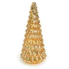 Arvore de Natal Decorativa de Vidro c/Led Dourada 30cm