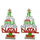 Árvore de Natal Decorativa Jogo com 2 Peças Madeira 18,5x11,4cm SALDÃO.