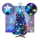 Árvore De Natal Fibra Ótica E Estrelas De Led
